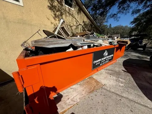 Mixed household junk loaded for disposal